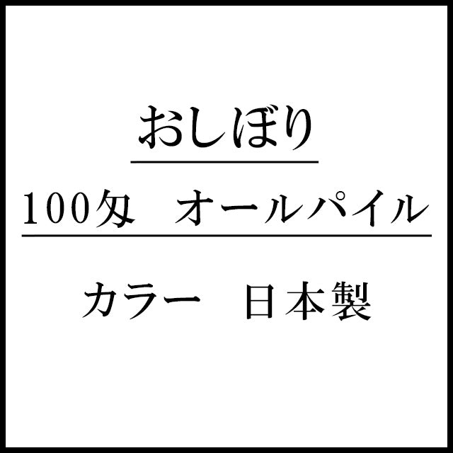 オールパイル100匁 おしぼり ホワイト 日本製