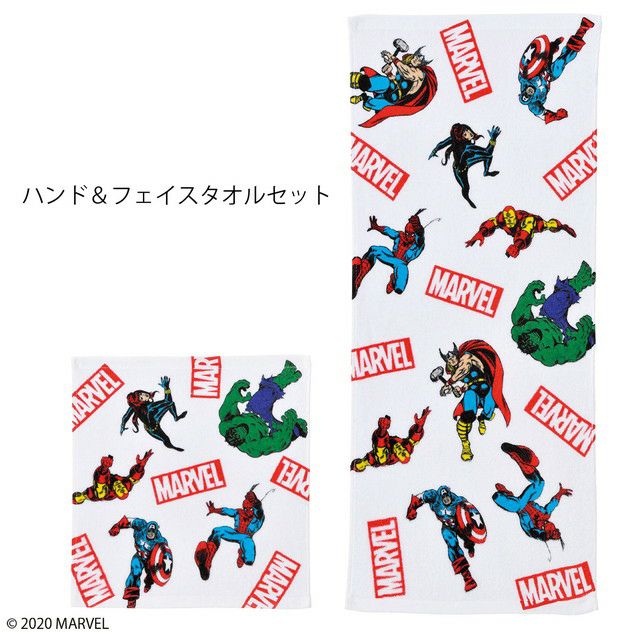 ハンド&フェイスタオルセット MARVEL ヒーローズミックス